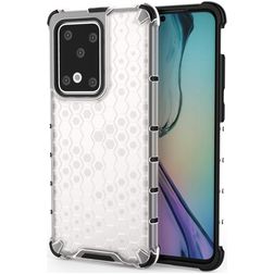Mobigear Honeycomb Huawei P40 Hülle Hardcase Backcover Stoßfest - Weiß