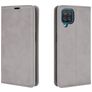 Mobigear Retro Slim Samsung Galaxy A12 Hülle Klapphülle Geldbörse - Grau