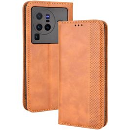 Mobigear Sensation Vivo X80 Pro Hülle Klapphülle Geldbörse - Cognac