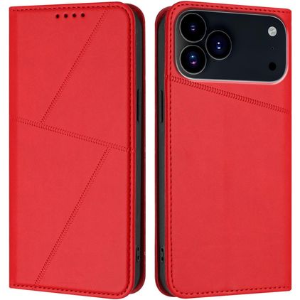 Mobigear Frosted Flip iPhone 17 Pro Max Hülle Klapphülle Geldbörse - Rot