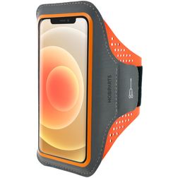 Mobiparts Comfort Fit Handyhalterung Joggen iPhone 12 Mini Sporthülle Neopren Sportarmband - Neon Orange