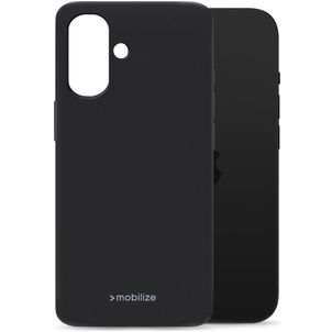 Mobilize Rubber Gelly iPhone 16 Hülle Flexibles TPU Backcover - Schwarz