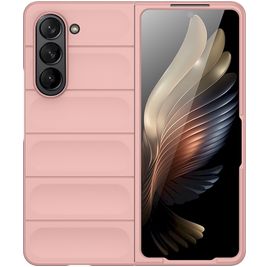 Mobigear Bumpy Samsung Galaxy Z Fold 5 Hülle Flexibles TPU Backcover - Pink