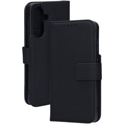 Mobiparts Samsung Galaxy A56 Hülle Echtes Leder Klapphülle Geldbörse - Schwarz