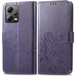 Mobigear Clover POCO X5 Hülle Klapphülle Geldbörse - Lila