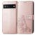 Mobigear Clover Google Pixel 6a Hülle Klapphülle Geldbörse - Roségold