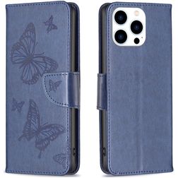 Mobigear Butterfly iPhone 16 Pro Max Hülle Klapphülle Geldbörse - Blau