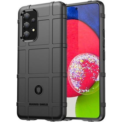 Mobigear Rugged Shield Samsung Galaxy A53 Hülle Flexibles TPU Backcover Stoßfest - Schwarz