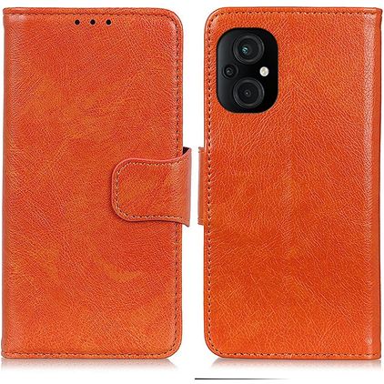 Mobigear Classy POCO M5 Hülle Klapphülle Geldbörse - Orange