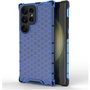 Mobigear Honeycomb Samsung Galaxy S24 Ultra Hülle Hardcase Backcover Stoßfest - Blau