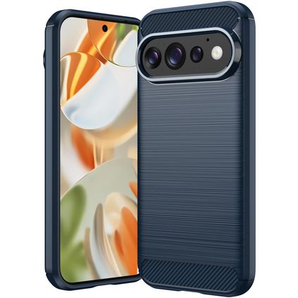 Mobigear Brushed Slim Google Pixel 11 Hülle Flexibles TPU Backcover - Blau