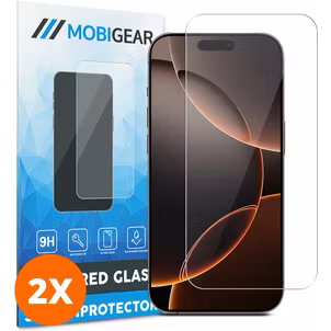Mobigear iPhone 16 Pro Max Panzerglas Gehärtetes Glas Displayschutz - Hüllenfreundlich (2er Pack)