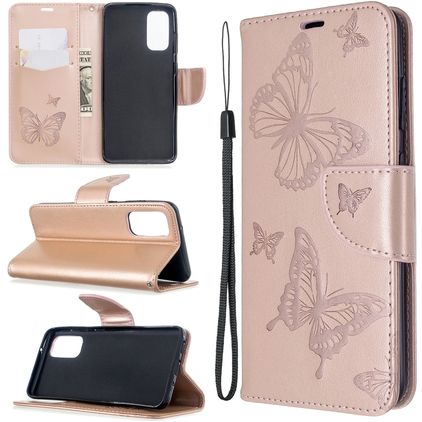 Mobigear Butterfly Samsung Galaxy S20 Hülle Klapphülle Geldbörse - Roségold