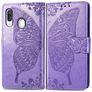 Mobigear Butterfly Samsung Galaxy A40 Hülle Klapphülle Geldbörse - Lila