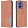 Mobigear Rhombus Slim Motorola Moto G85 Hülle Klapphülle - Braun