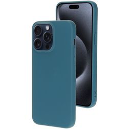 Mobiparts iPhone 15 Pro Max Silikon Hülle Backcover - Blueberry Blue