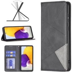 Mobigear Rhombus Slim Samsung Galaxy A73 Hülle Klapphülle - Schwarz