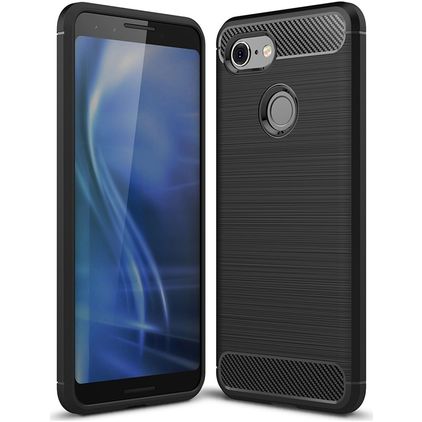 Mobigear Brushed Slim Google Pixel 3 Hülle Flexibles TPU Backcover - Schwarz