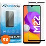 Mobigear Premium Samsung Galaxy M22 Panzerglas Gehärtetes Glas Displayschutz - Hüllenfreundlich - Schwarz (3er Pack)
