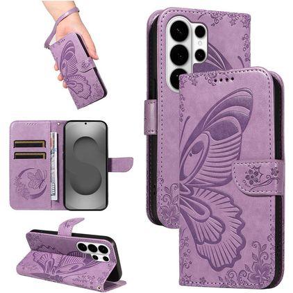 Mobigear Butterfly Samsung Galaxy S26 Ultra Hülle Klapphülle Geldbörse - Lila