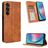 Mobigear Sensation Samsung Galaxy M55 Hülle Klapphülle Geldbörse - Braun