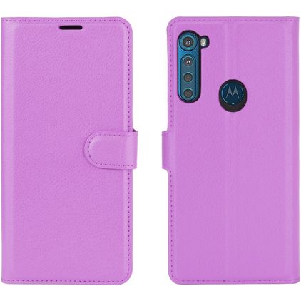 Mobigear Classic Motorola One Fusion Plus Hülle Klapphülle Geldbörse - Lila