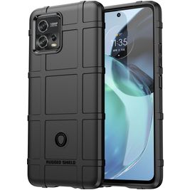 Mobigear Rugged Shield Motorola Moto G72 Hülle Flexibles TPU Backcover Stoßfest - Schwarz