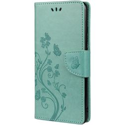 Mobigear Flowers Xiaomi Redmi Note 10 5G Hülle Klapphülle Geldbörse - Grün
