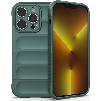 Mobigear Bumpy iPhone 14 Pro Hülle Flexibles TPU Backcover - Grün