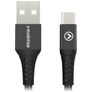 Mobilize Strong Nylon USB-A auf USB-C Kabel 0.2 Meter - Schwarz