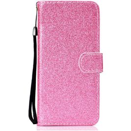 Mobigear Glitter Huawei Y6p Hülle Klapphülle Geldbörse - Pink