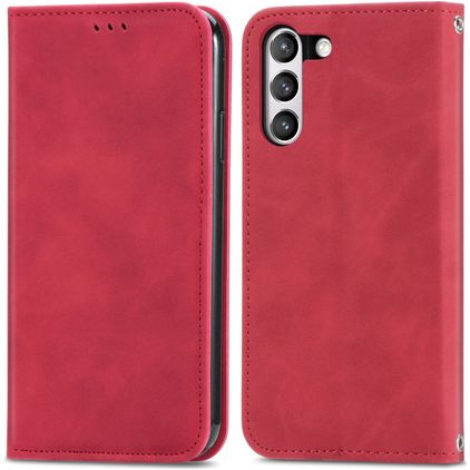 Mobigear Retro Slim Samsung Galaxy S21 FE Klapphülle Portemonnaie - Rot