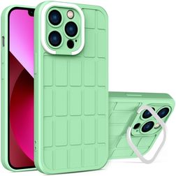 Mobigear Cube iPhone 14 Hülle Hardcase Backcover mit Ständer - Grün