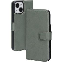 Mobiparts Classic Wallet iPhone 15 Hülle Klapphülle Geldbörse - Stone Green