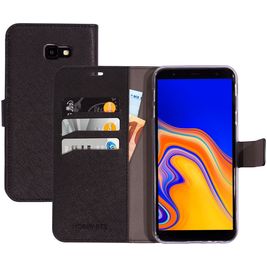 Mobiparts Saffiano Wallet Samsung Galaxy J4 Plus Hülle Klapphülle Geldbörse - Schwarz