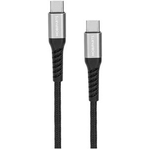 Mobiparts Woven Cable USB-C auf USB-C Kabel 1.5 Meter - Schwarz