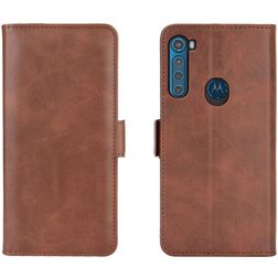 Mobigear Slim Magnet Motorola One Fusion Plus Hülle Klapphülle Geldbörse - Braun