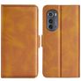 Mobigear Slim Magnet Motorola Edge (2022) Hülle Klapphülle Geldbörse - Cognac
