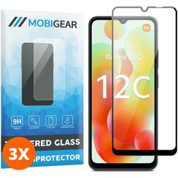 Mobigear Premium Xiaomi Redmi 12C Panzerglas Gehärtetes Glas Displayschutz - Hüllenfreundlich (3er Pack)