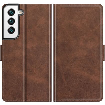 Mobigear Slim Magnet Samsung Galaxy S22 Hülle Klapphülle Geldbörse - Braun