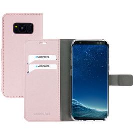 Mobiparts Saffiano Wallet Samsung Galaxy S8 Hülle Klapphülle Geldbörse - Pink