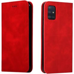 Mobigear Retro Slim Samsung Galaxy A51 Hülle Klapphülle - Rot
