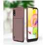 Mobigear Racing Samsung Galaxy A01 Hülle Flexibles TPU Backcover - Braun
