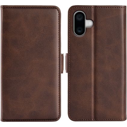 Mobigear Slim Magnet iPhone 16 Hülle Klapphülle Geldbörse - Braun