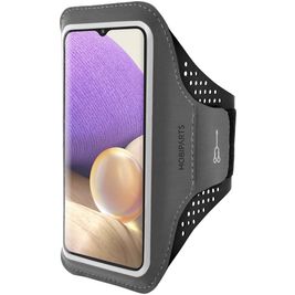 Mobiparts Comfort Fit Handyhalterung Joggen Samsung Galaxy A32 5G Sporthülle Neopren Sportarmband - Schwarz