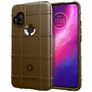 Mobigear Rugged Shield Motorola One Hyper Hülle Flexibles TPU Backcover Stoßfest - Braun