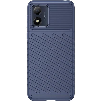 Mobigear Groove Motorola Moto E13 Hülle Flexibles TPU Backcover - Blau