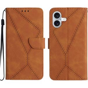 Mobigear Stitch iPhone 17 Hülle Klapphülle Geldbörse - Braun