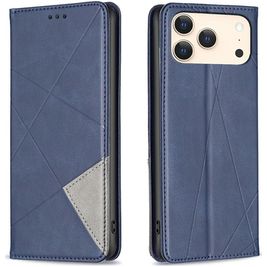 Mobigear Rhombus Slim iPhone 17 Pro Max Hülle Klapphülle - Blau