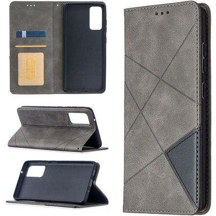 Mobigear Rhombus Slim Samsung Galaxy S20 FE Hülle Klapphülle - Grau